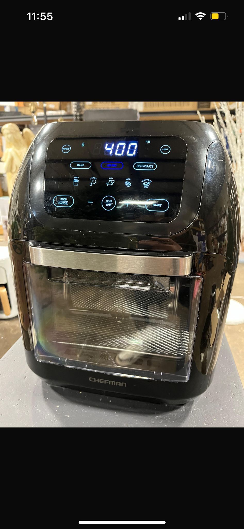 CHEFMAN Multifunctional Digital Air Fryer+ Rotisserie, Dehydrator, Convection Oven, 17 Touch Screen Presets Fry, Roast, Dehydrate, Bake, XL 10L Family