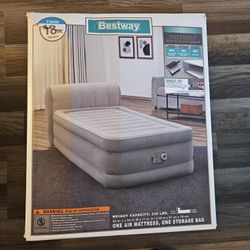 Bestway@ Headboard Tritech Air Mattress Twin 18" with Built-in AC Pump