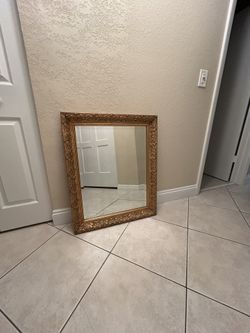 27” x 32” Heavy Beveled Gold Leaf Mirror