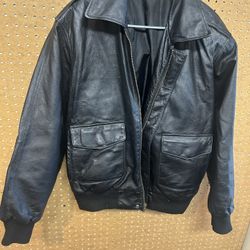 Vintage Leather Bomber Jacket