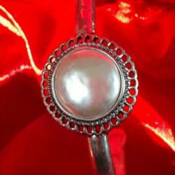 Silver Bracelet With A Huge Real Fresh Water Pearl