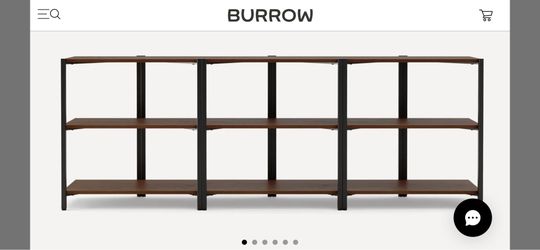 Burrow, Canon Triple Low Shelves Walnut Wood, Black Metal FLRSR-CNN-L3-WN-BM,  Like New