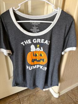 Peanuts Halloween The Great Pumpkin Snoopy Graphic Ringer T-Shirt