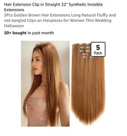 22" Clip-In Synthetic Hair Extensions 5-Pack