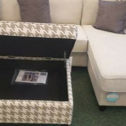 Sectional and ottoman