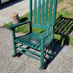 Green Wooden Rocking Chair