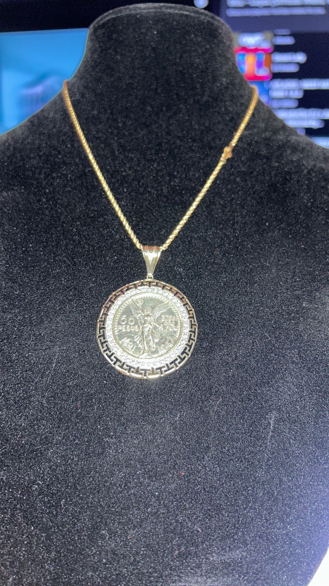 14k Solid Gold and 14k Solid Rep centenario Pendent