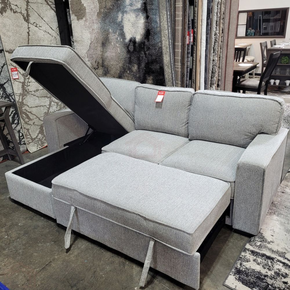 NEW PULL-OUT BED SECTIONAL GREY COLOR || SKU#CM69643TC