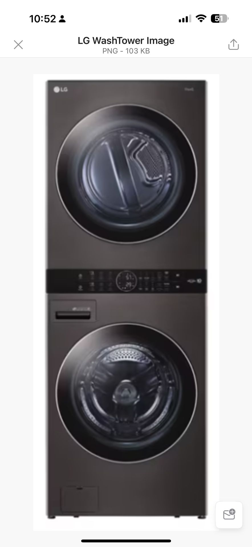 LG 4.5 cu ft Washer, 7.4 cu ft Electric Dryer