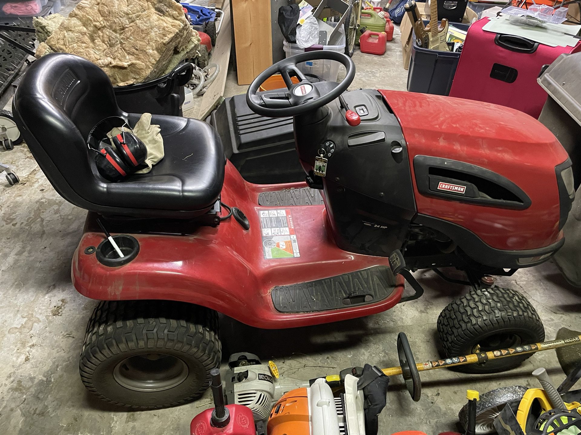 Craftsman Riding Lawn Mower With A Double Bagger System