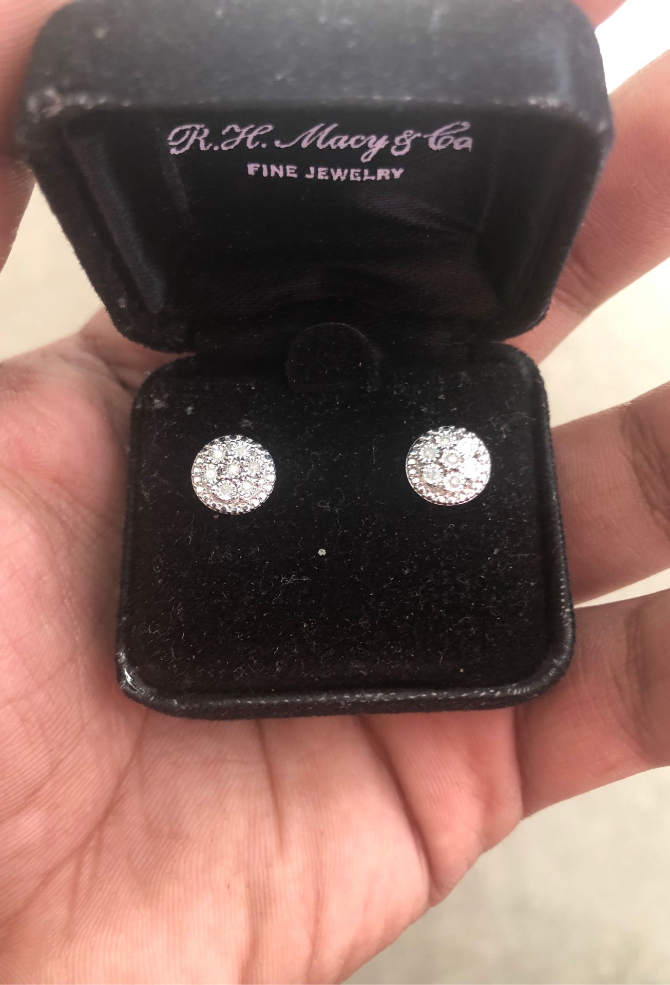 Bridge Diamond Sterling Silver earrings