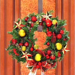 Shiny Golden Brass Over-the-Door Christmas Wreath Hanger