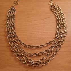 Premier Design  multi-strand gold tone necklace 