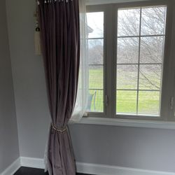 2 Sets Of Drapes Custom With Embleshment And 2 Accent Chair $600
