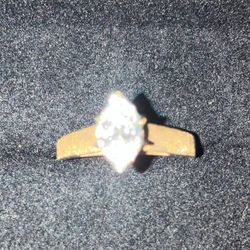 Marquise Half Carat Diamond , 14 Carat Gold