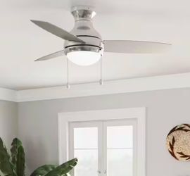 Betsy 44 in. Indoor Brushed Nickel Ceiling Fan with Light Kit Hardware Included