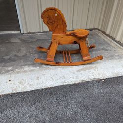 Vintage Hand Made Wooden Rocking Horse 