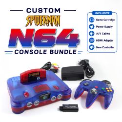 Nintendo 64 Custom Spider-Man Console Bundle w/Game, Controller, HDMI Adapter TESTED!
