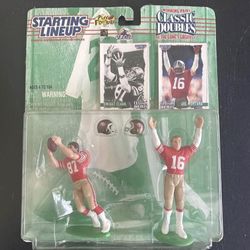 1997 Starting Lineup Classic Doubles Joe Montana and Jerry Rice Figures