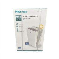 Hisense Energy Star 50* Pint 3-Speed Dehumidifier with Built-in Pump  Retails over $180 New, open box. Can be tested prior to purchase   Bucket Full I