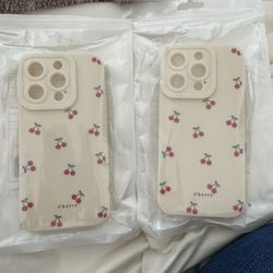 Two New In Package Iphone 15 Pro Silicone Cherry Case