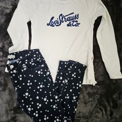 Levi's shirt and star jeans. Size 10-12