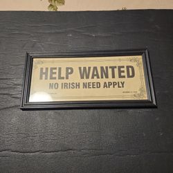 Framed Help Wanted Sign 