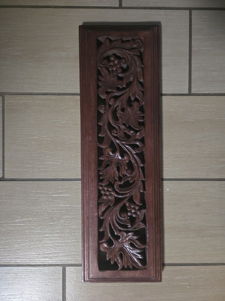 Novica Hand Carved Wood Relief Panel Crafted in Thailand