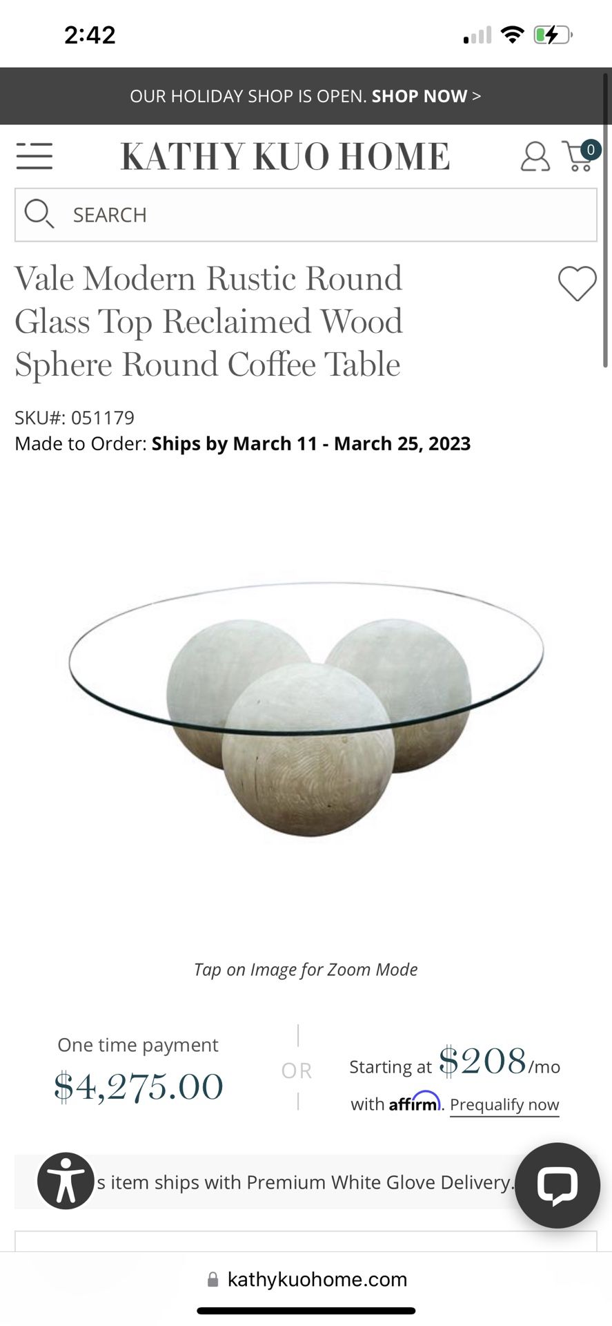Modern Rustic Coffee Table Kathy Kuo 