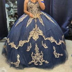 Size XL: Quinceañera Dress Navy Blue