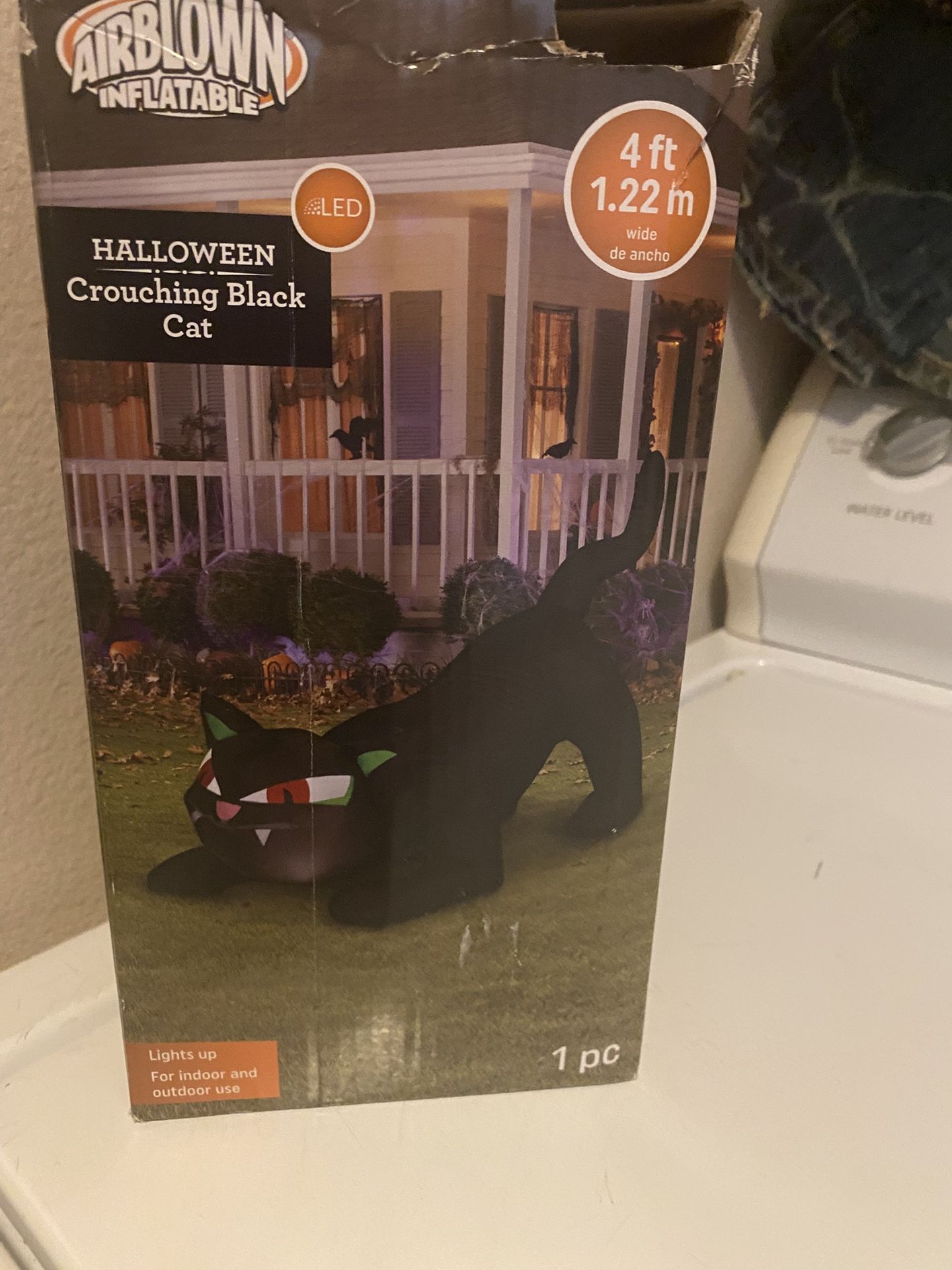 4 Ft Tall Blow Up Halloween Cat  Lights Up  Too