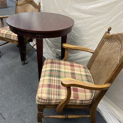 Two Chairs And Solid Medium Size Table! Each Chair 20$ And Table 30$! W”30, H”30.5
