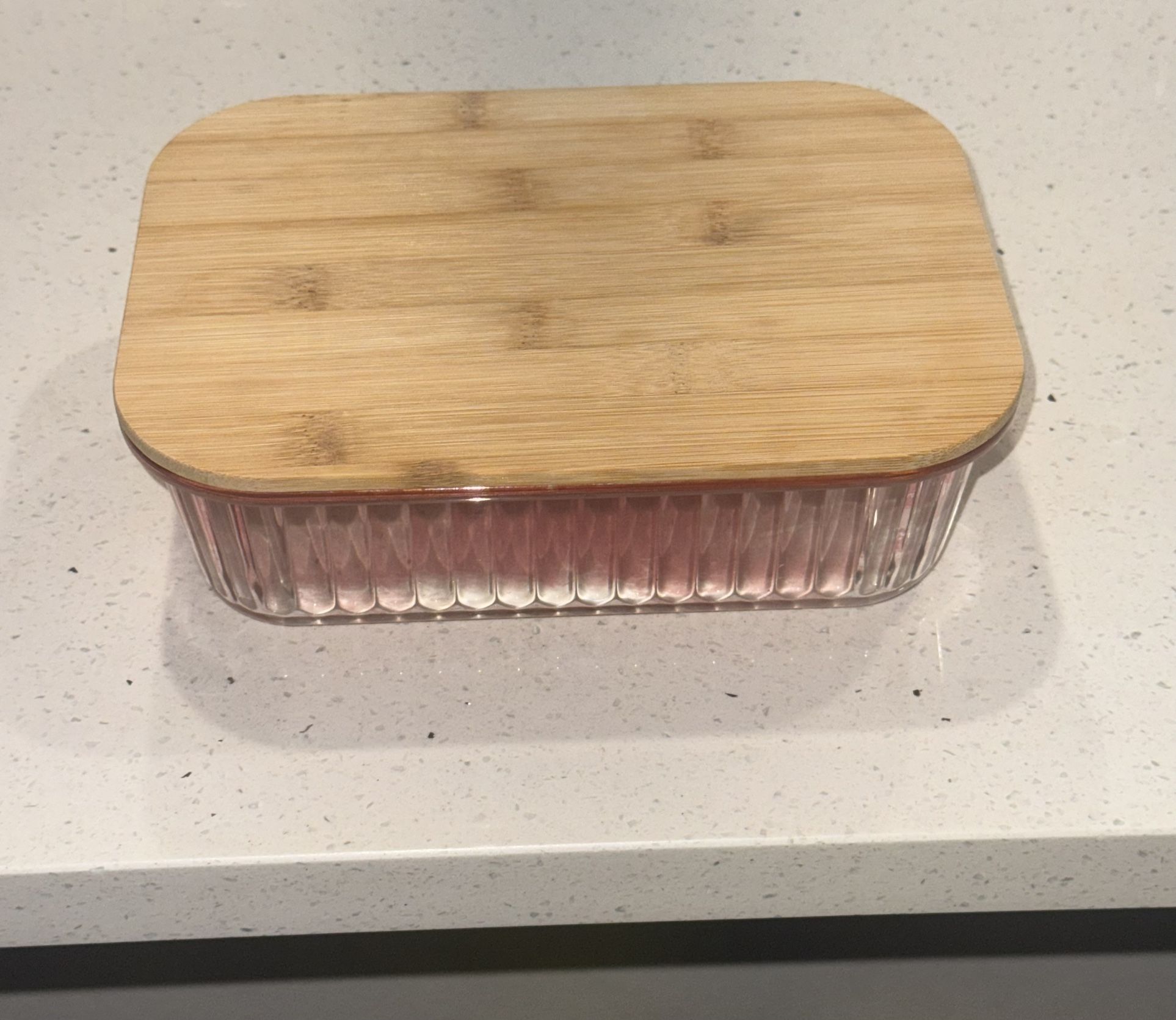 Pink Glass Container