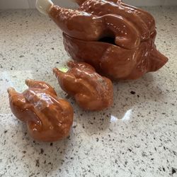 Vintage Gravy Boat and Salt & Pepper Shakers 