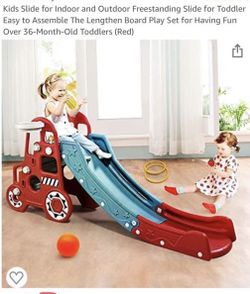 Kids Slide for Indoor and Outdoor Freestanding Slide for Toddler Easy to Assemble The Lengthen Board Play Set for Having Fun Over 36-Month-Old Toddler