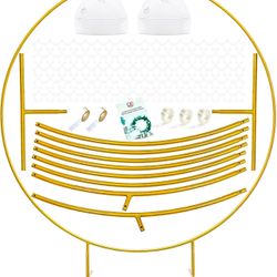 7.2ft Gold Metal Round Balloon Arch kit, Backdrop Circle Stand
