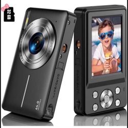 Digital Camera, Kids Camera FHD 1080P 44MP Compact Digital Camera with 32GB SD Card Small Vlogging Camera 16X Digital Zoom, Mini Point and Shoot Camer