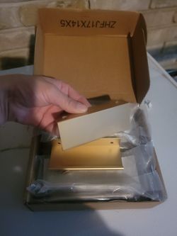  Cabinet Pulls Brushed Brass Finger Pulls, Matte Gold Edge 