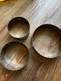 Set of 3 stainless steel Fluted Tart Pans biscuit cookie cutter