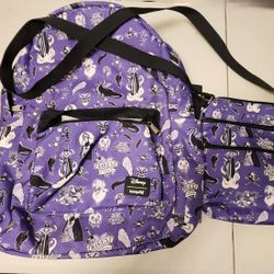 Pre-owned Disney Villains Loungefly Purple Crossbody & Backpack 