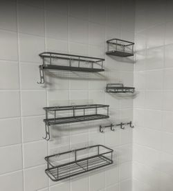 Shower Caddy, 100% Rustproof Shower Shelves for Inside Shower, No Drilling Bathroom Organizers and Storage, 6 Pack Large Capacity Bathroom Shelves for