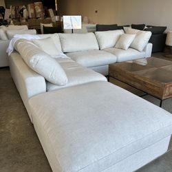 RH Style Modular Cloud Sofa Chaise Sectional With Ottoman — FREE Delivery 