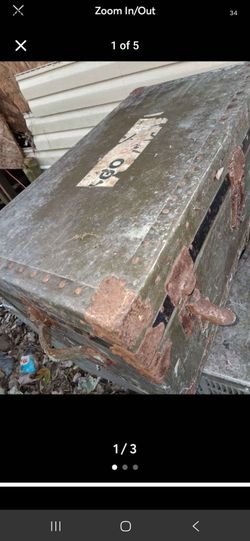 Vintage Military Style Metal Trunk