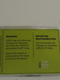 Regional Transit monthly sticker (May)