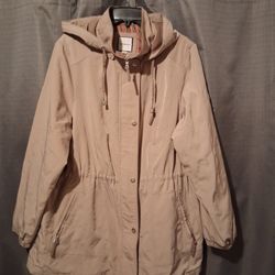 Croft & Barrow Women Trench Coat Style Raincoat 1X