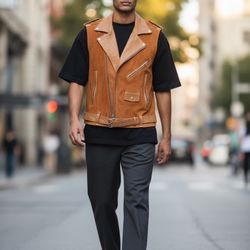 Vintage Leather & Suede Vest