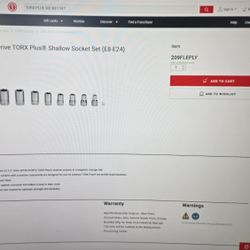 9pc Snap On TORX Plus Socket Set 