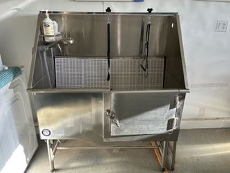Flying Pig 50” Professional Stainless Grooming Tub with ramp