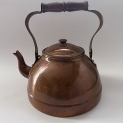 Vintage Tagus Copper Tea Kettle with wood handle 