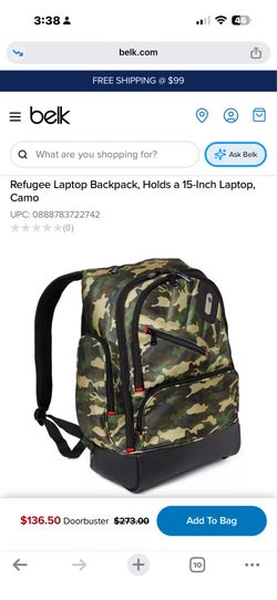 Ful Refugee Camo 15inch laptop backpack